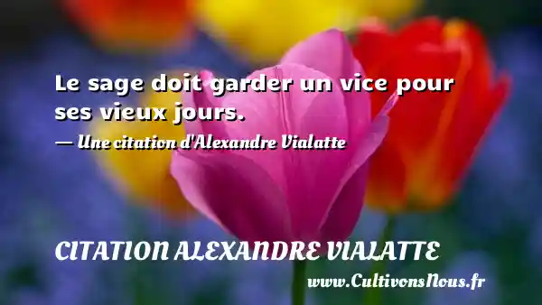 Le sage doit garder un vice pour ses vieux - Citation Alexandre Vialatte