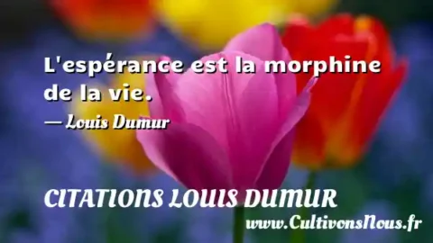 L espérance est la morphine de la vie. - Louis Dumur CITATIONS LOUIS DUMUR