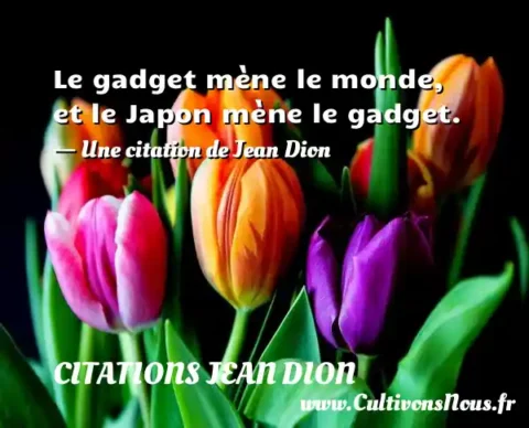 Le gadget mène le monde, et le Japon mène le gadget. - Une citation de Jean Dion CITATIONS JEAN DION