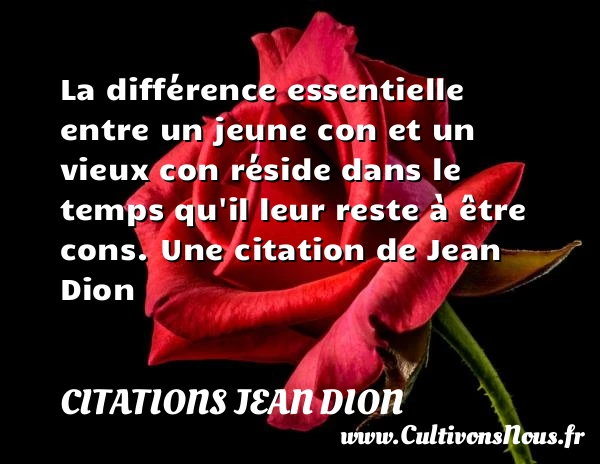La différence essentielle entre un jeune con et un vieux con réside - Citations Jean Dion
