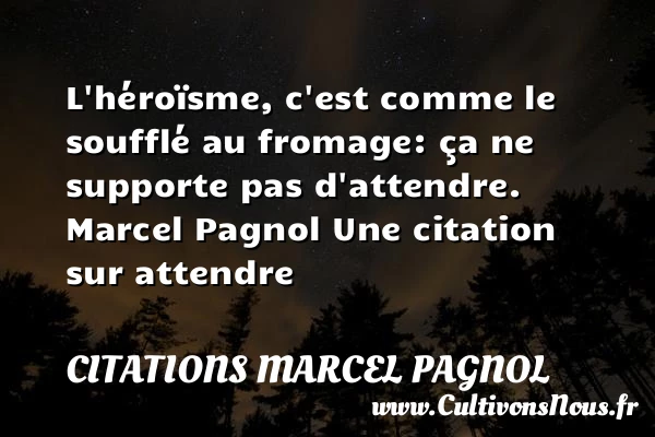 L’héroïsme, c’est comme le - Citations Marcel Pagnol - Citation attendre