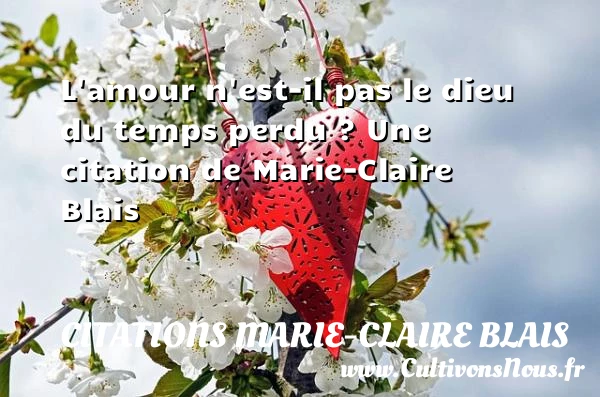 L’amour n’est-il pas le dieu du temps perdu - Citations Marie-Claire Blais - Citation temps perdu
