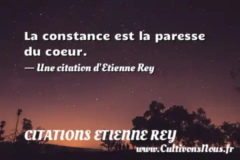 La constance est la paresse du coeur. - Une citation d Etienne Rey CITATIONS ETIENNE REY