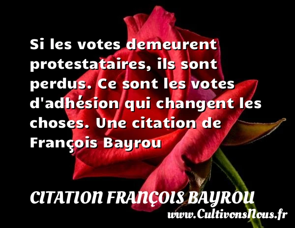 Si les votes demeurent protestataires, ils sont perdus. Ce sont - Citation François Bayrou