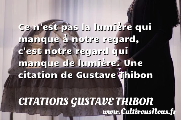 Ce n’est pas la lumière qui manque à notre regard, c’est notre regard - Citations Gustave Thibon - Citation regret