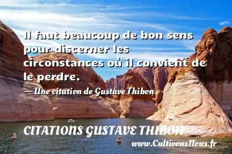 Il faut beaucoup de bon sens pour discerner les circonstances où il convient de le perdre. - Une citation de Gustave Thibon CITATIONS GUSTAVE THIBON