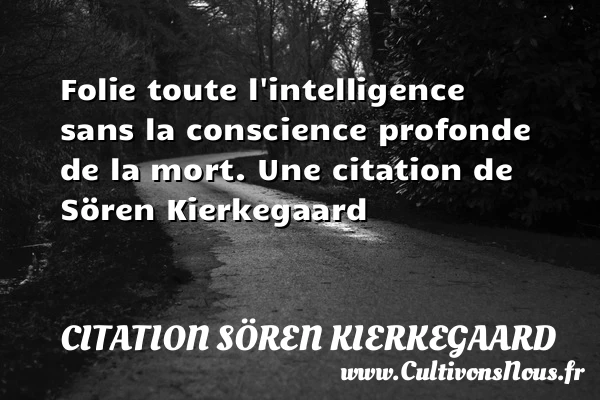 Folie toute l’intelligence sans la conscience profonde de la - Citation Sören Kierkegaard - Citation conscience