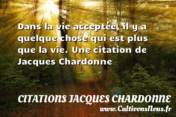 Dans la vie acceptée, il y a quelque - Citations Jacques Chardonne