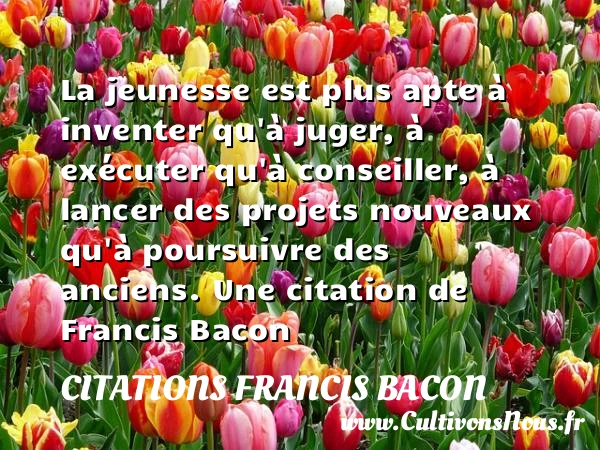 La jeunesse est plus apte à inventer qu’à - Citations Francis Bacon - Citation conseil