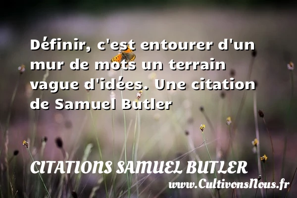 Définir, c’est entourer d’un mur de mots un - Citations Samuel Butler