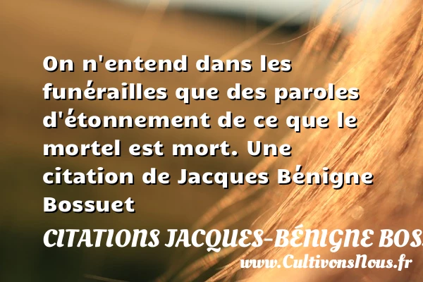 On n’entend dans les funérailles que des paroles d’étonnement - Citations Jacques-Bénigne Bossuet