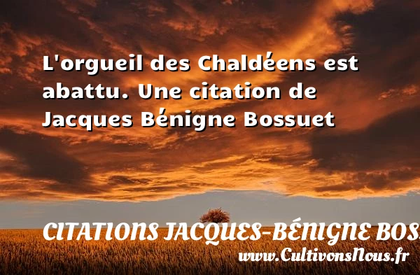 L’orgueil des Chaldéens est abattu. - Citations Jacques-Bénigne Bossuet