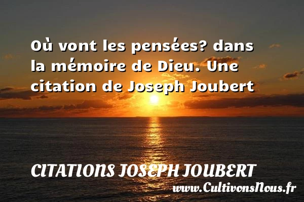 Où vont les pensées? dans la mémoire de - Citations Joseph Joubert