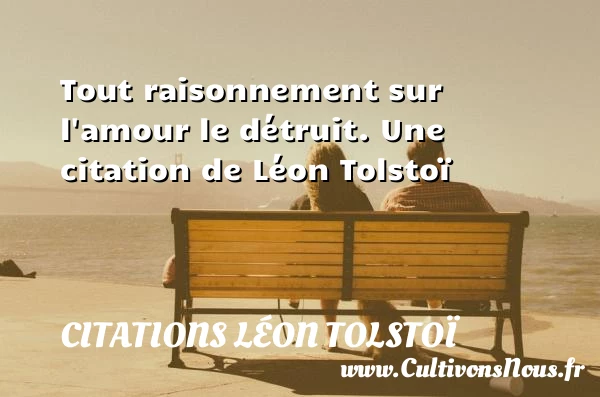 Tout raisonnement sur l’amour le détruit. - Citations Léon Tolstoï