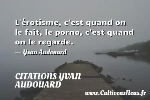L érotisme, c est quand on le fait, le porno, c est quand on le regarde. - Yvan Audouard CITATIONS YVAN AUDOUARD