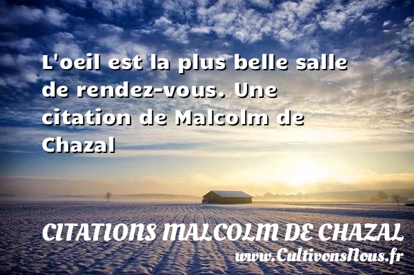 L’oeil est la plus belle salle de rendez-vous. - Citations Malcolm de Chazal - Citation oeil
