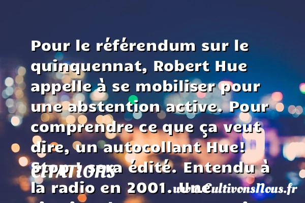 Pour le référendum sur le quinquennat, - Citations - Citations Laurent Ruquier
