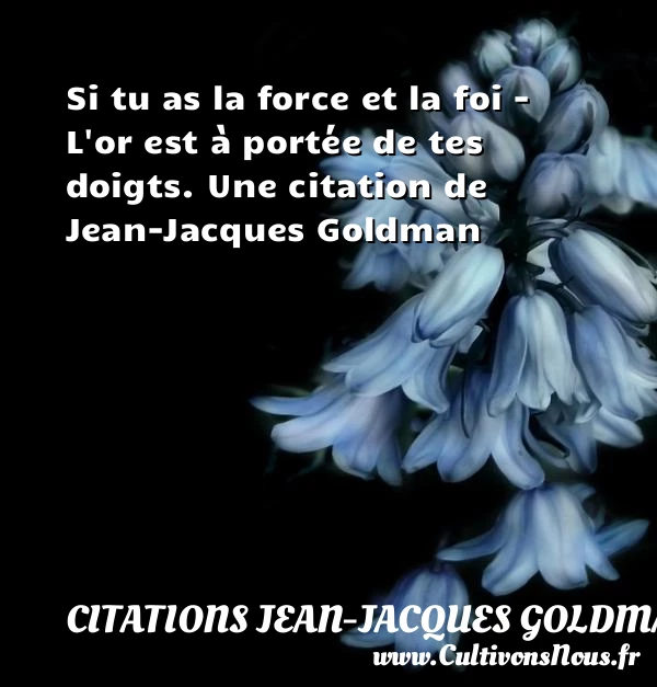 Si tu as la force et la foi - Citations Jean-Jacques Goldman