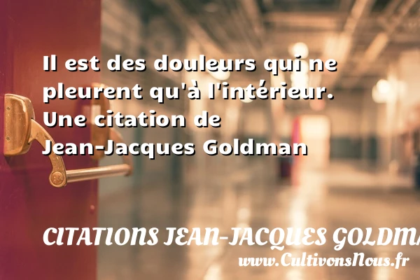 Il est des douleurs qui ne pleurent qu’à - Citations Jean-Jacques Goldman