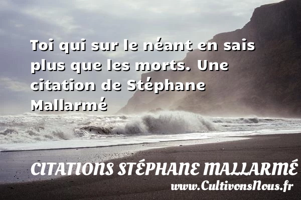 Toi qui sur le néant en sais plus que les - Citations Stéphane Mallarmé
