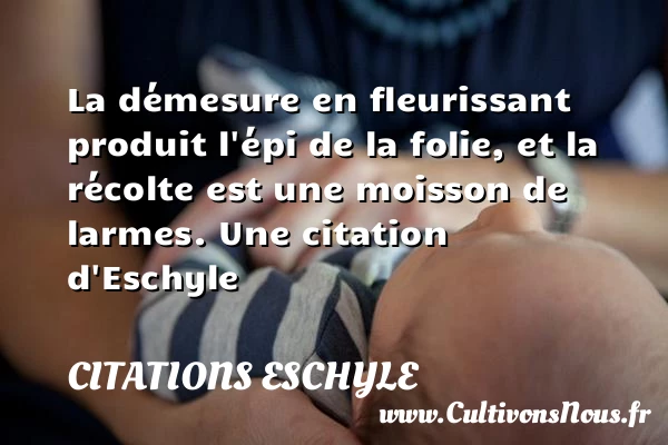 La démesure en fleurissant produit l’épi de la folie, et la récolte est une - Citations Eschyle