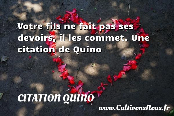 Votre fils ne fait pas ses devoirs, il les - Citation Quino - Citation mon fils