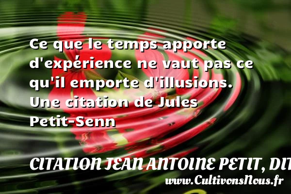 Ce que le temps apporte d’expérience ne vaut pas - Citation Jean Antoine Petit, dit John Petit Senn - Citation porte