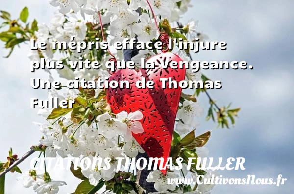 Le mépris efface l’injure plus vite que la - Citations Thomas Fuller - Citation vengeance