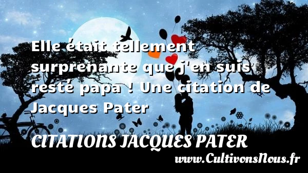 Elle était tellement surprenante que j’en suis resté - Citations Jacques Pater