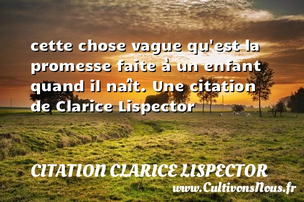 cette chose vague qu’est la promesse faite à - Citation Clarice Lispector