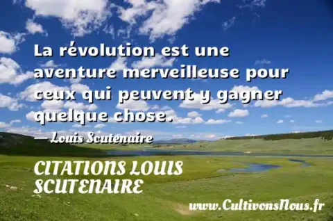 La révolution est une aventure merveilleuse pour ceux qui peuvent y gagner quelque chose. - Louis Scutenaire CITATIONS LOUIS SCUTENAIRE
