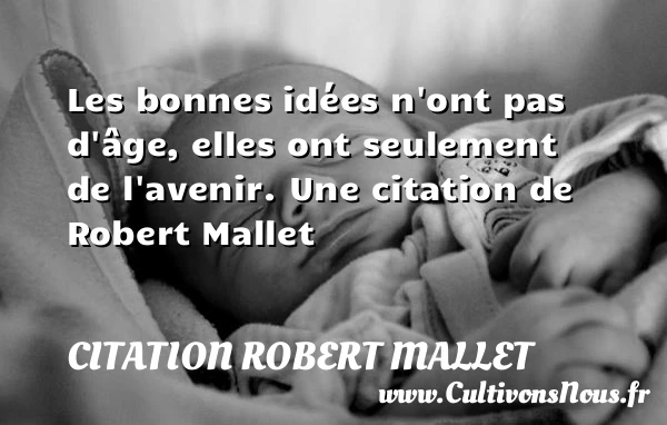 Les bonnes idées n’ont pas d’âge, elles ont seulement de - Citation Robert Mallet