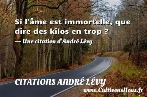 Si l âme est immortelle, que dire des kilos en trop ? - Une citation d André Lévy CITATIONS ANDRÉ LÉVY