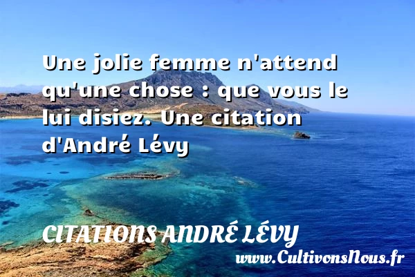 Une jolie femme n’attend qu’une chose : que - Citations André Lévy