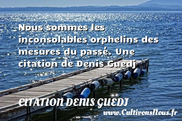 Nous sommes les inconsolables orphelins des mesures du - Citation Denis Guedj