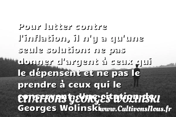 Pour lutter contre l’inflation, il - Citations Georges Wolinski - Citation lutte
