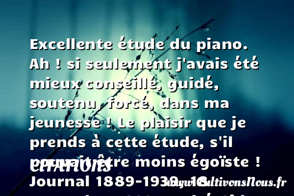 Excellente étude du piano. Ah ! si - Citations - Citations André Gide