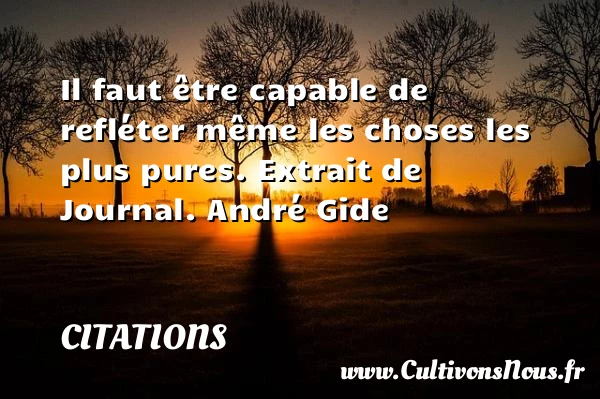 Il faut être capable de refléter même - Citations - Citations André Gide