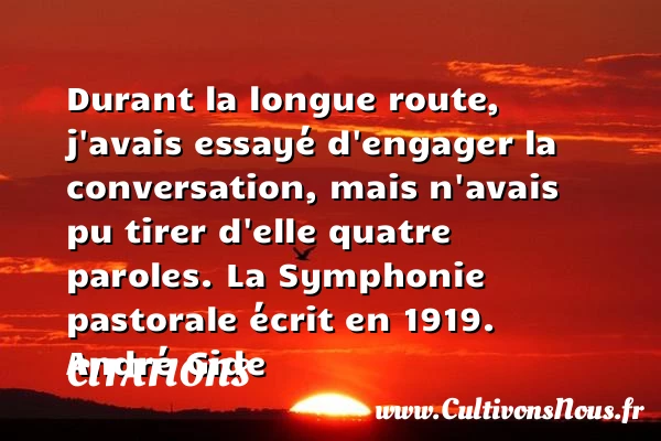 Durant la longue route, j’avais essayé - Citations - Citations André Gide - Citation route