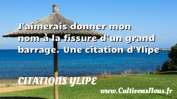 J’aimerais donner mon nom à la fissure d’un - Citations Ylipe