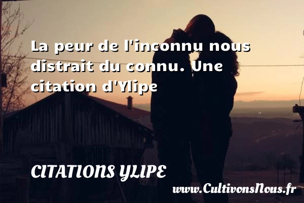 La peur de l’inconnu nous distrait du connu. - Citations Ylipe