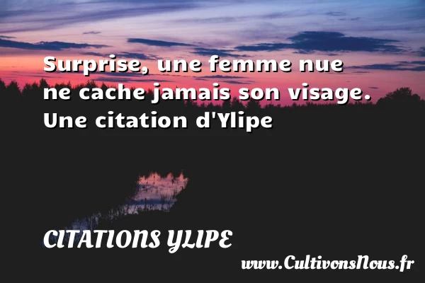 Surprise, une femme nue ne cache jamais son - Citations Ylipe