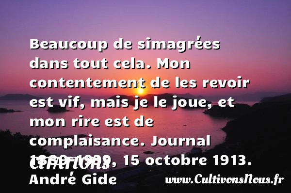 Beaucoup de simagrées dans tout cela. - Citations - Citations André Gide - Citation au revoir