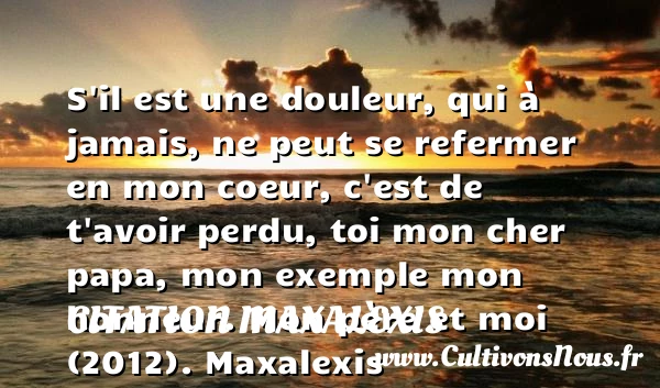 S’il est une douleur, - Citation Maxalexis - Citation papa