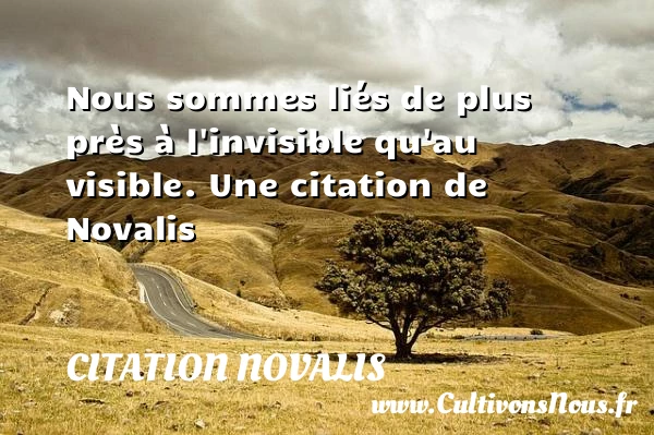 Nous sommes liés de plus près à l’invisible - Citation Novalis