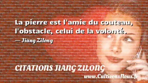 La pierre est l amie du couteau, l obstacle, celui de la volonté. - Jiang Zilong CITATIONS JIANG ZILONG
