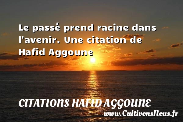 Le passé prend racine dans l’avenir. - Citations Hafid Aggoune