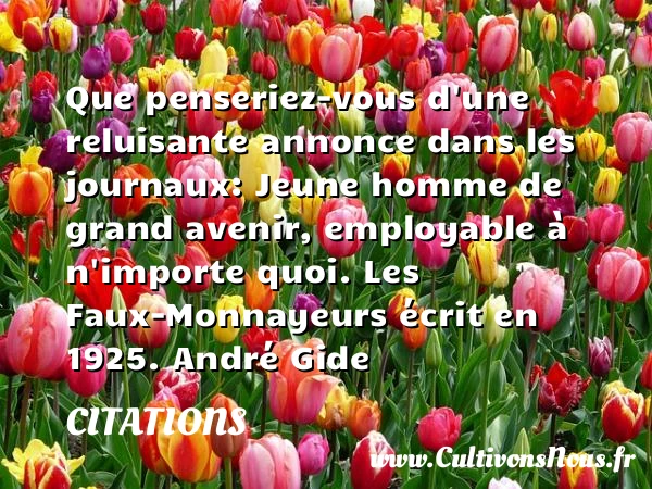 Que penseriez-vous d’une reluisante - Citations - Citations André Gide - Citation penser