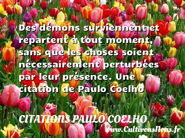Des démons surviennent et repartent à tout moment, sans que les choses soient nécessairement - Citations Paulo Coelho