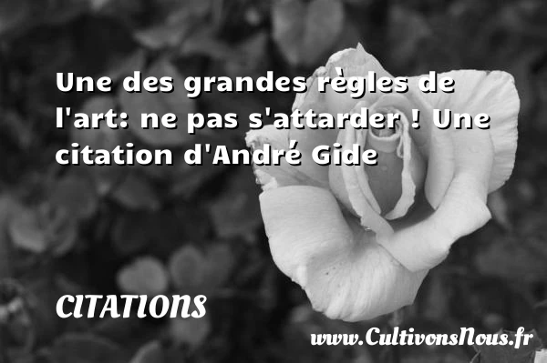 Une des grandes règles de l’art: ne - Citations - Citations André Gide
